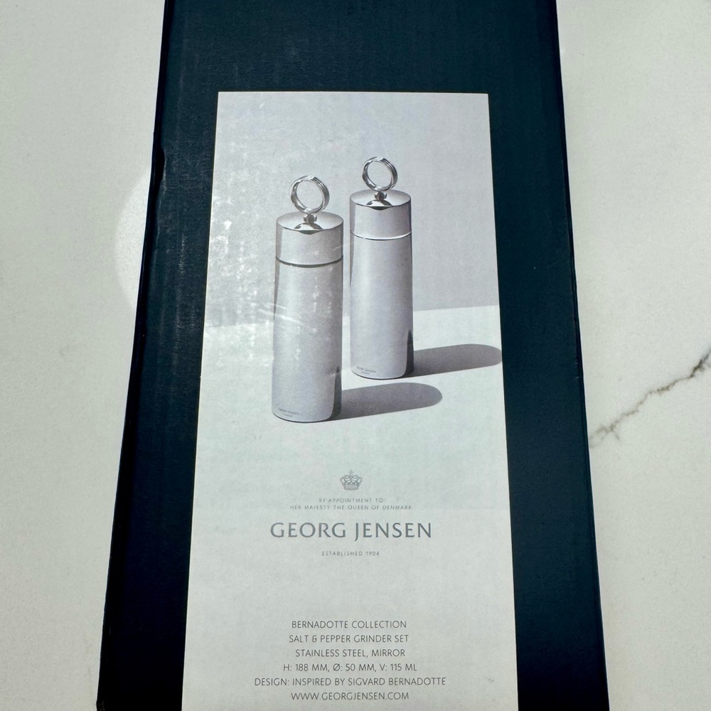 NWT Georg Jensen Stainless Steel Grinder Set
